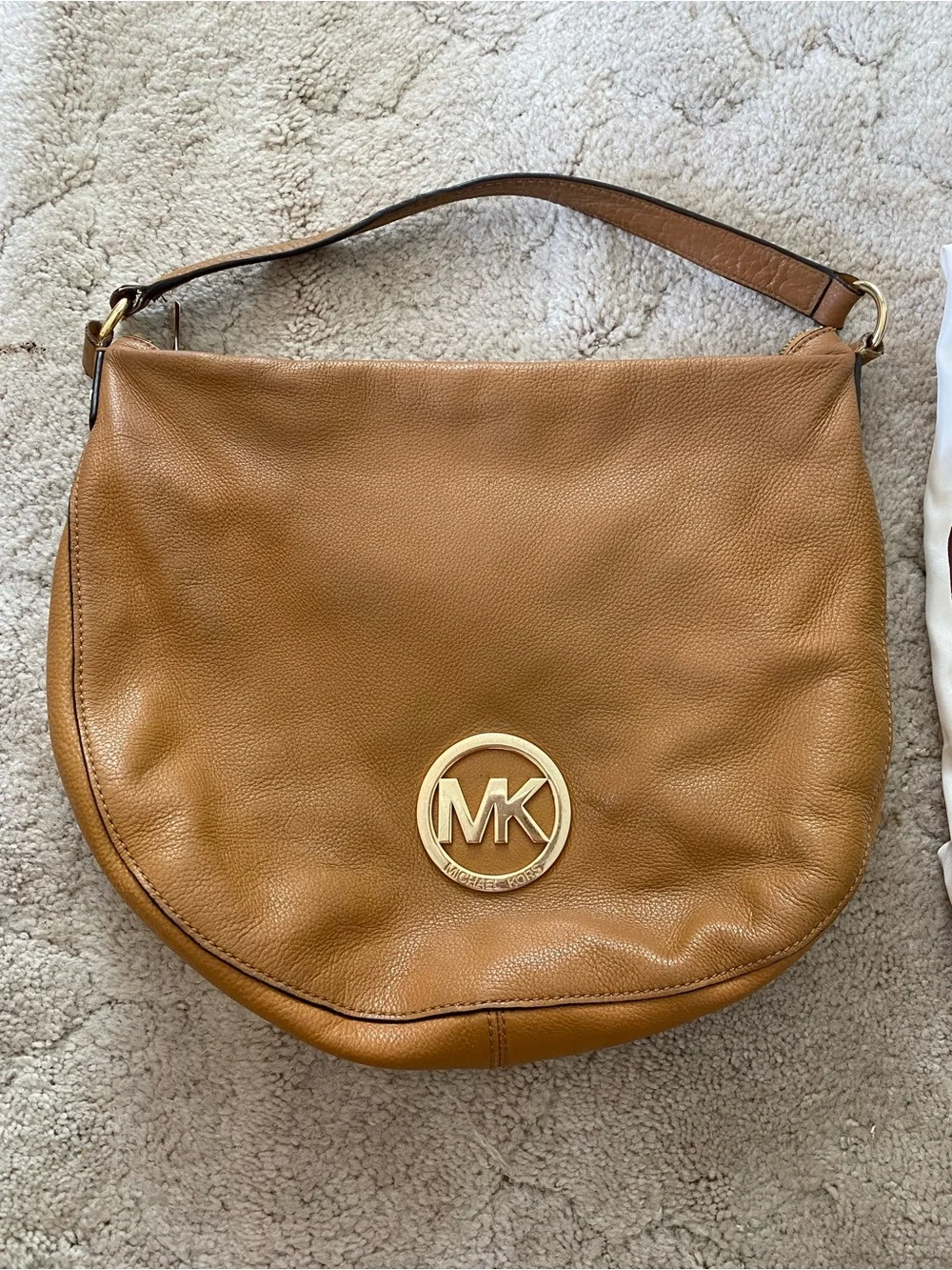 Michael Kors Caramel Brown Pebbled Leather Hobo